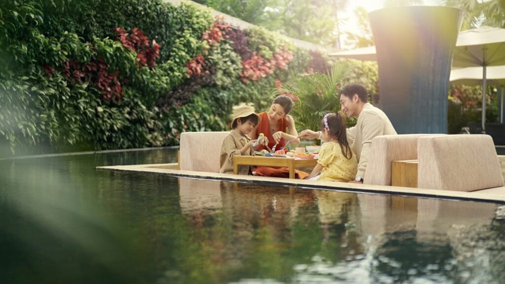 Gia đình du lịch Singapore tại Marina Bay Sands