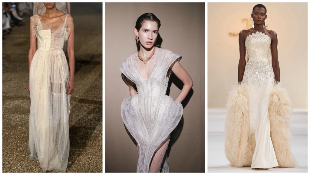 Corset váy cưới xà cừ ánh bạc lấy cảm hứng couture từ Tamara Ralph