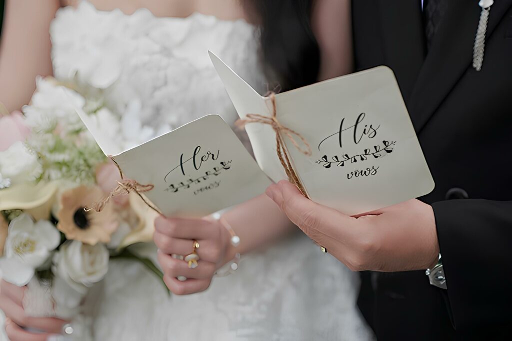 Cặp đôi thảo luận về lời thề cưới trước ngày trọng đại
