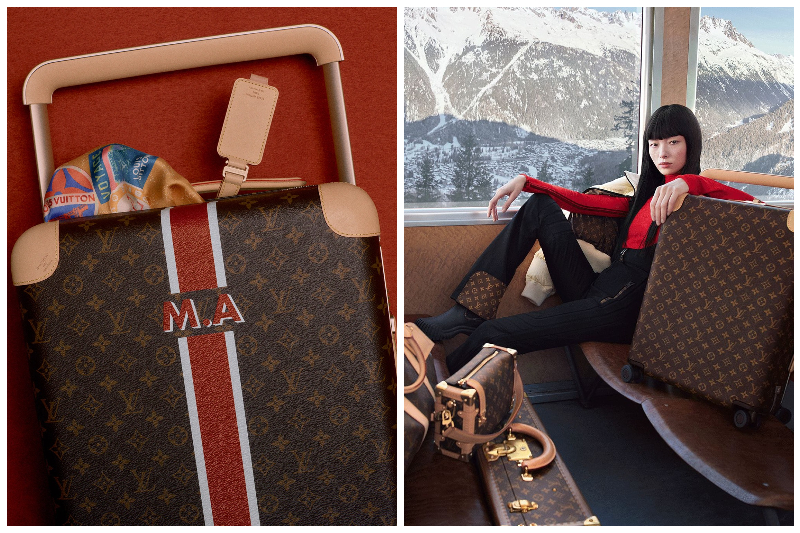 vali Louis Vuitton monogram trong không gian khách sạn