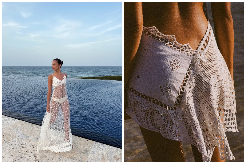 cover-up ren broderie sang trọng tại resort