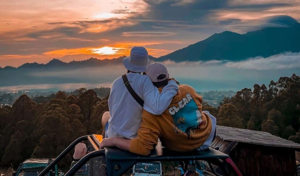Mount Batur Bali sunrise trekking couples
