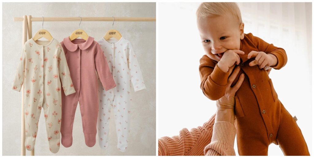 Vào ngày lạnh, bố mẹ có thể kết hợp sleepers, footies với swaddle để giữ ấm cho bé