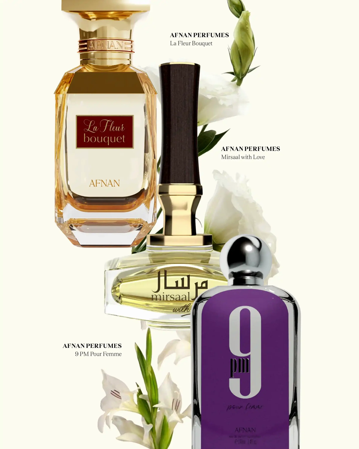 Nước hoa của Afnan Perfumes mang tinh thần táo bạo, không nhằm hòa lẫn mà để nổi bật