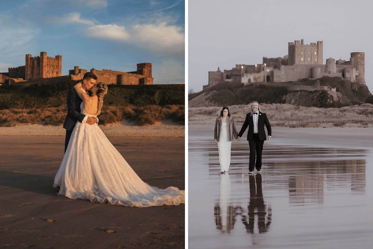 Bamburgh Castle nằm tại thành trì Norman hơn 1.400 năm tuổi đứng trên vách cao nhìn thẳng ra Biển Bắc và bờ biển Northumberland